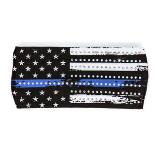 Hot Leathers Bling Bands Blue Flag Rhinestone Crystal Headband Wraps