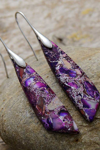 Boho Colorful Stone Shape Earrings