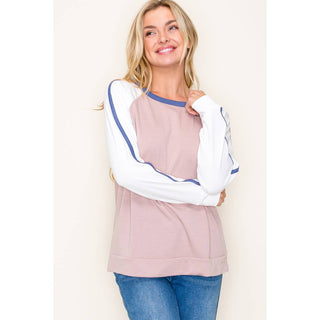 STACCATO ROUND NECK COLOR BLOCKED TOP