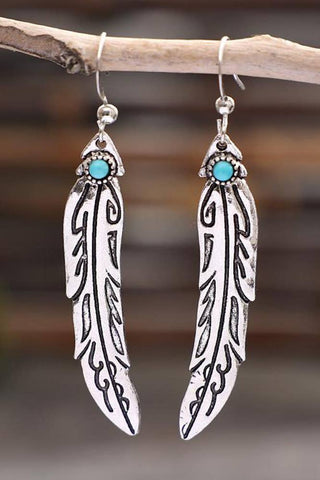 Feather Turquoise Earrings