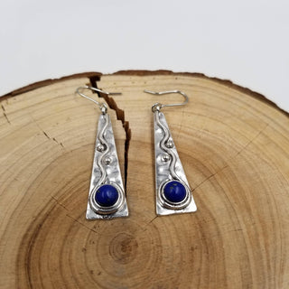 Classical Silver Roman Lapis Lazuli Earrings