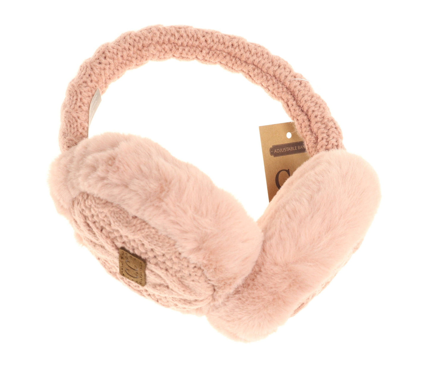 Cable Knit Faux Fur Earmuff EM3661