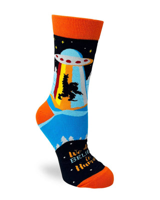 We Don't Believe in Humans Ladies' Novelty Crew Socks
