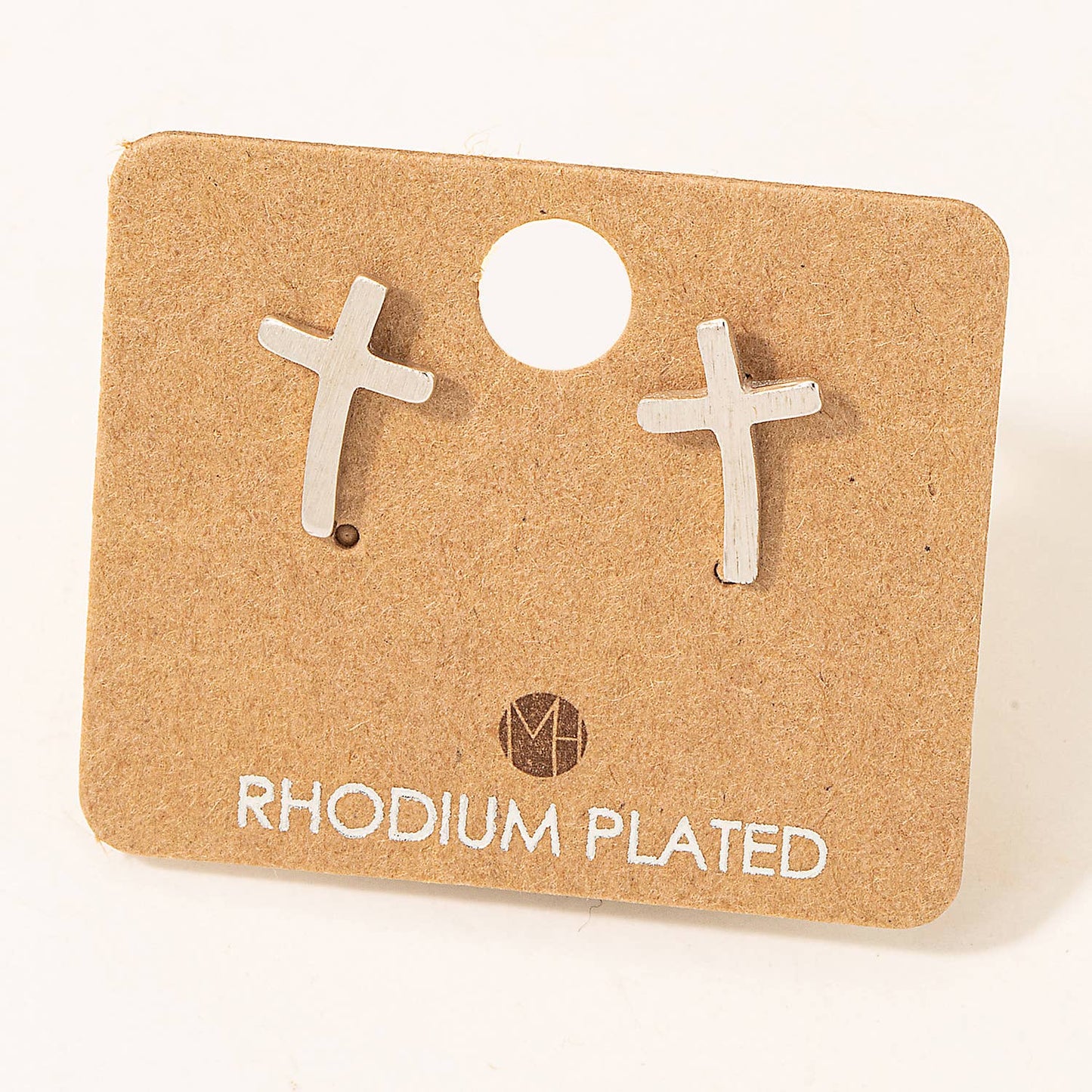 Curved Cross Stud Earrings