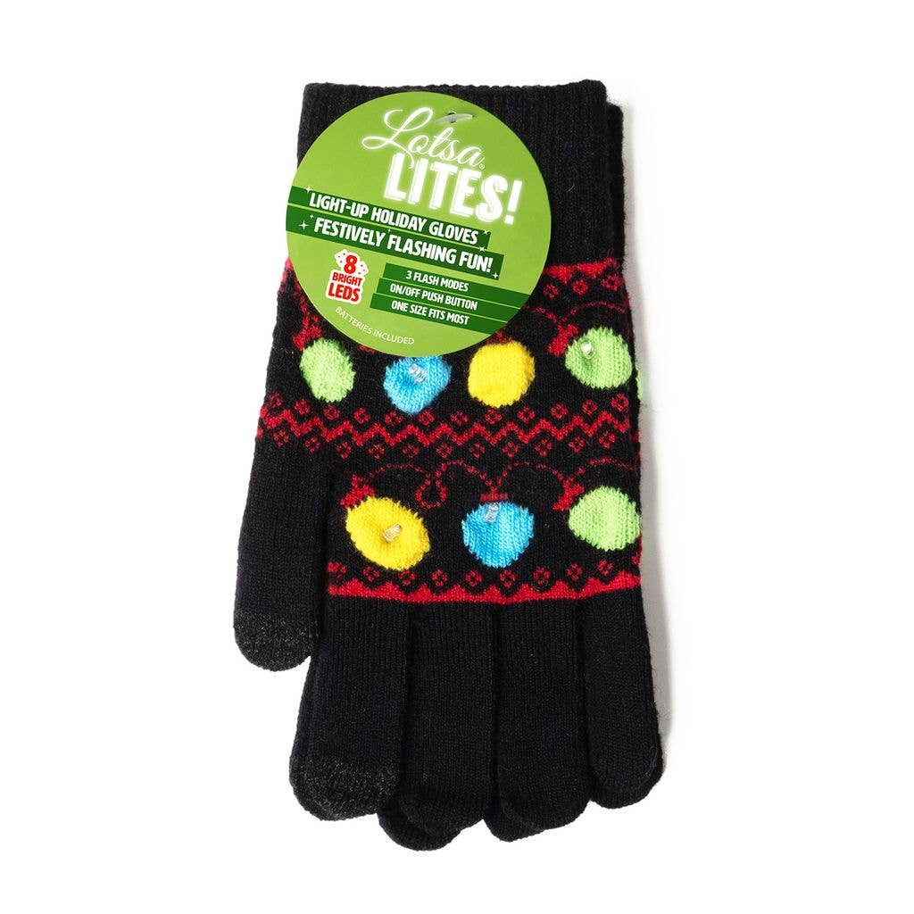 Lotsa LITES Light-Up Holiday Gloves