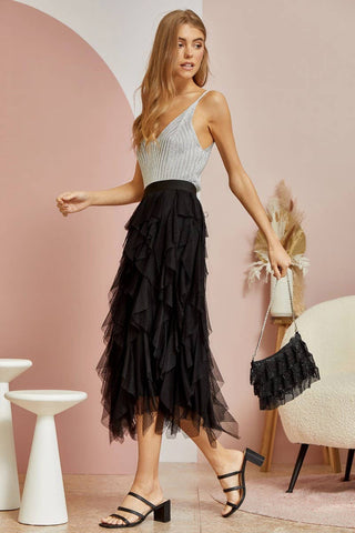 CLEARANCE Textured Tulle Skirt