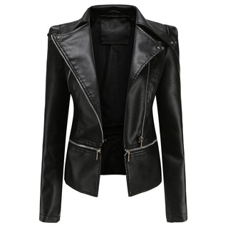 Women's leather vegan jacket pleather