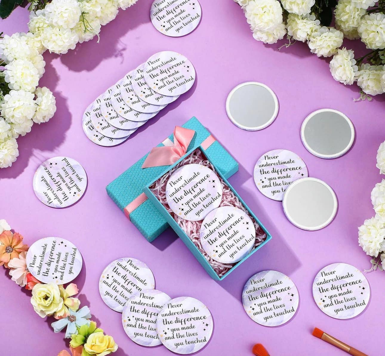 Beautiful inspirational compact mirrors