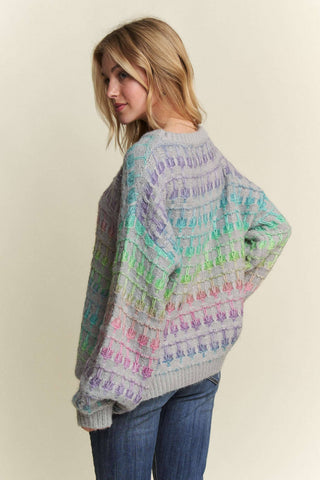 ***CLEARANCE *** Adora MULTI COLOR OMBRE SWEATER TOP