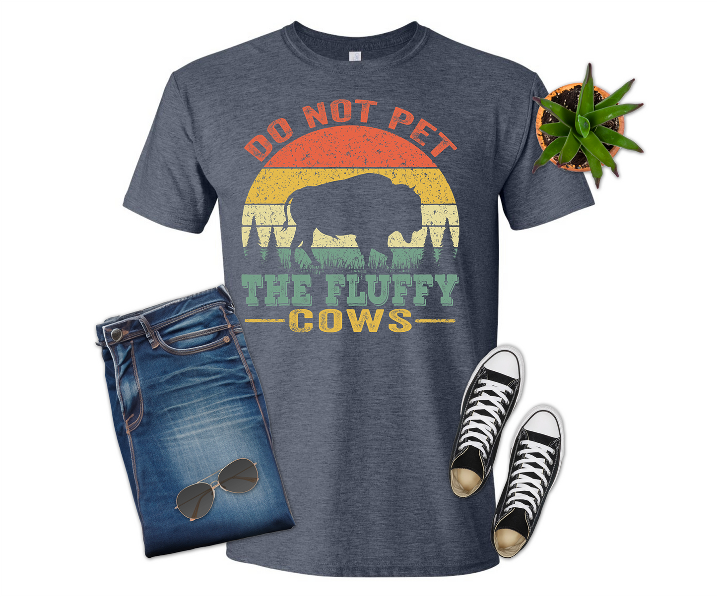 Do Not Pet the Fluffy Cows, Buffalo, Funny, Shirt, T-shirt