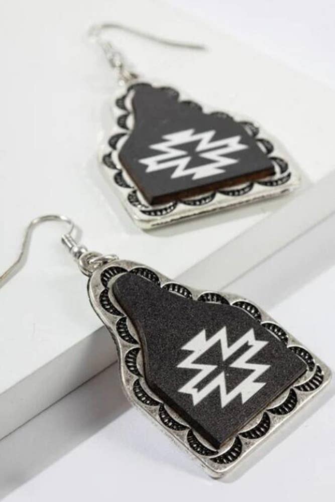 Western cow tag Earrings