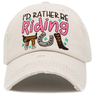 I'd Rather Be Riding Vintage Ballcap hat