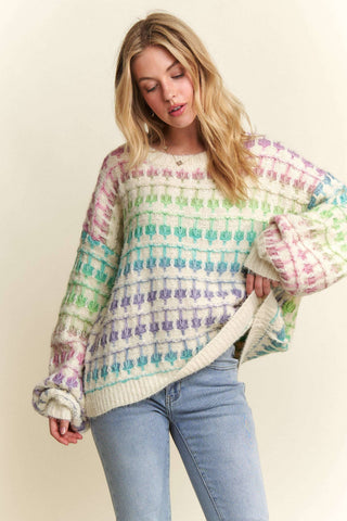 ***CLEARANCE *** Adora MULTI COLOR OMBRE SWEATER TOP