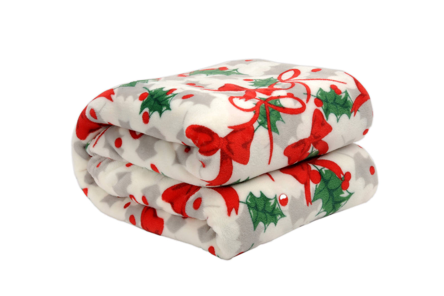 Kathy Ireland Christmas Flannel Fleece Plush Throw Blanket