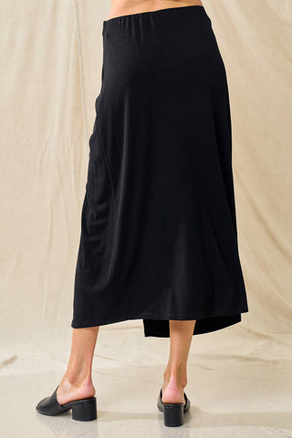 Ruched Detail Midi Skirt - 6385S