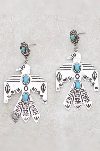 Turquoise Earle Metal Earrings