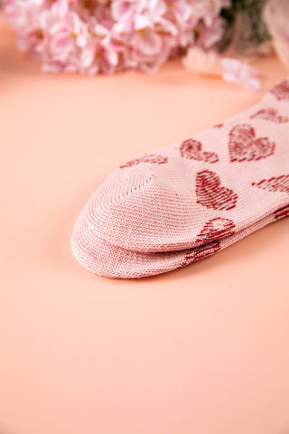 Vintage Heart Pattern Combed Cotton Socks