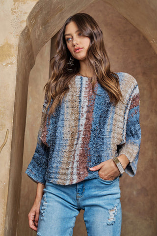 CLEARANCE - MULTI COLOR SWEATER TOP