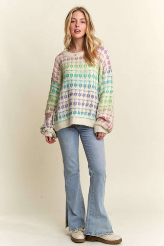 ***CLEARANCE *** Adora MULTI COLOR OMBRE SWEATER TOP