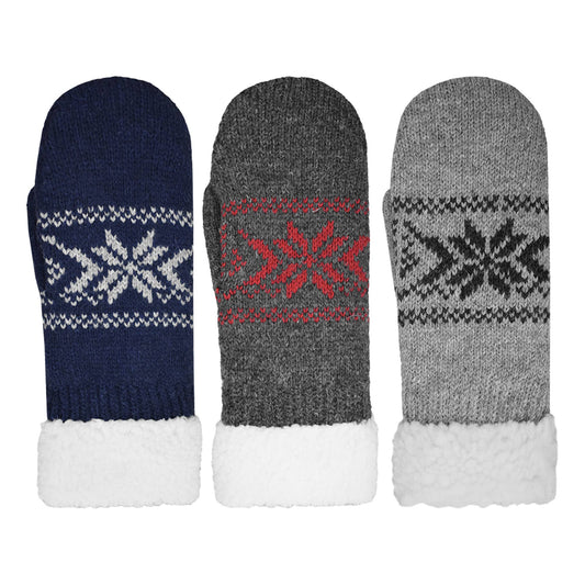 Ragg Wool Snowflake Mittens - 86120