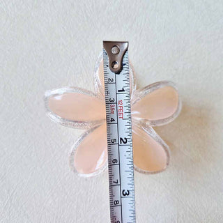 Glitter Outlined Plumeria Flower Hair Claw