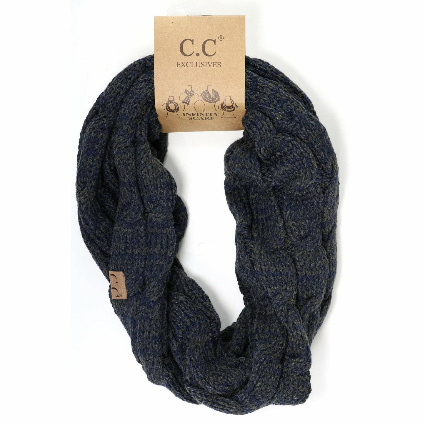 Two-Tone CC Infinity Scarf CA800