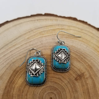 Vintage Thai Silver Turquoise Earrings