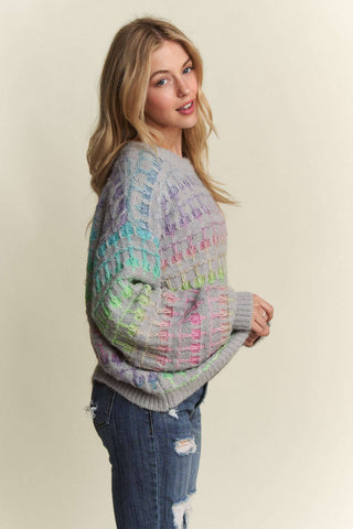 ***CLEARANCE *** Adora MULTI COLOR OMBRE SWEATER TOP