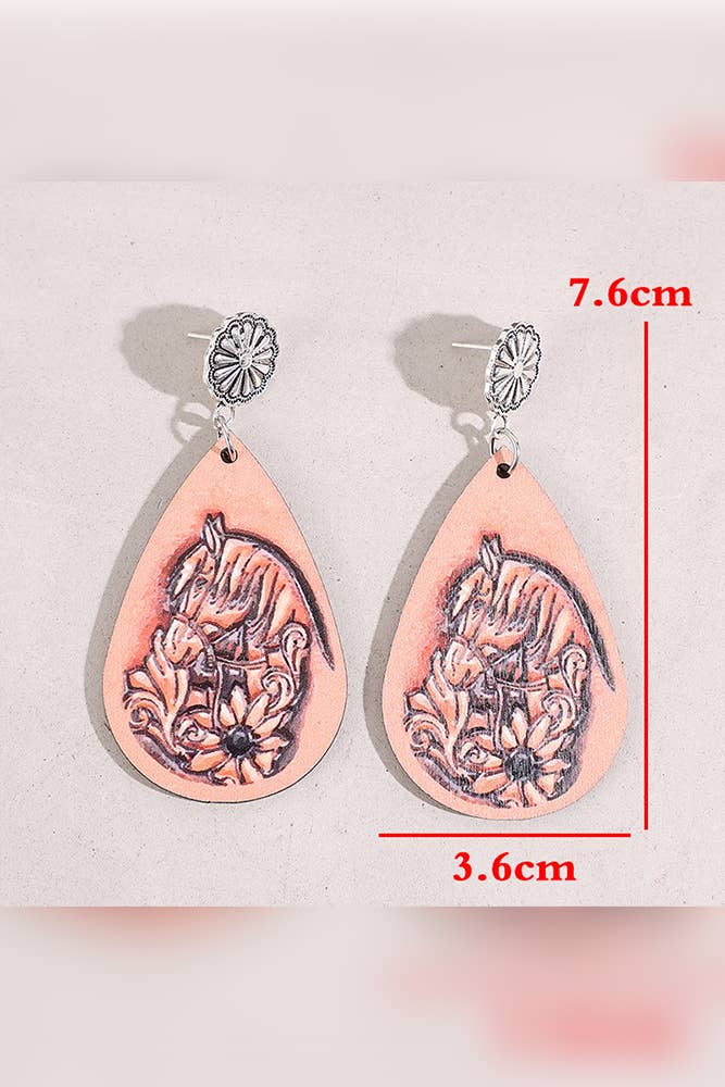 Western Horse Print Earrings