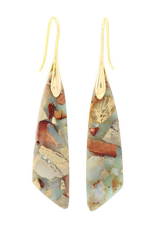 Boho Colorful Stone Shape Earrings