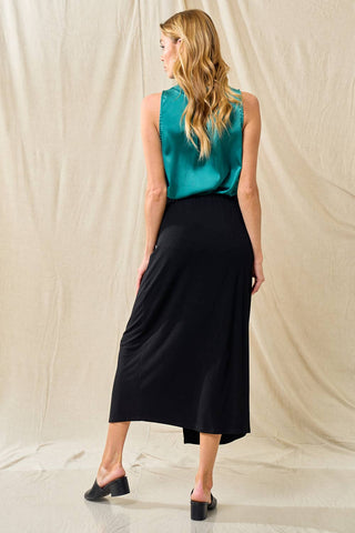 Ruched Detail Midi Skirt - 6385S