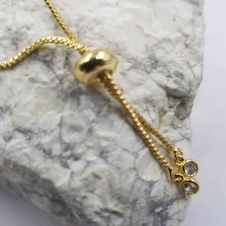 18K Gold Bead MOM Slide Bracelet - Mothers Day Gift