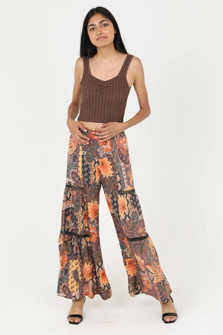 Angie WIDE LEG PANTS WITH LACE INSERTS
