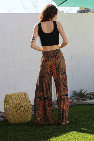 Angie WIDE LEG PANTS WITH LACE INSERTS