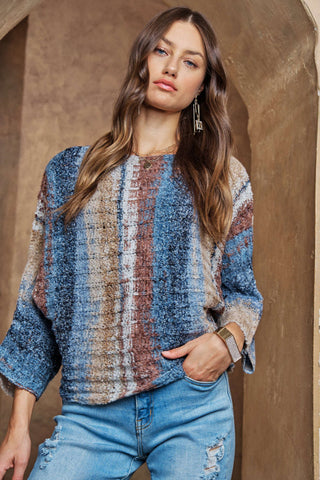 CLEARANCE - MULTI COLOR SWEATER TOP