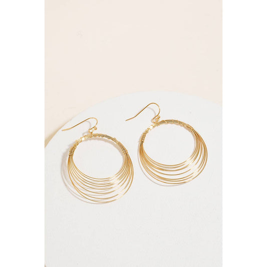 Layered Metallic Hoops Dangle Earrings