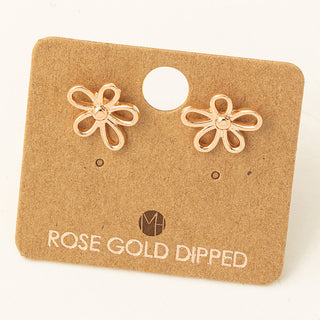 Flower Outline Stud Earrings