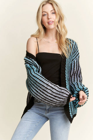 CLEARANCE MULTI COLOR OMBRE SWEATER CARDIGAN