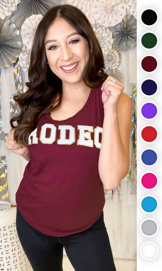 Rodeo Ideal Chenille Tank in BLACK