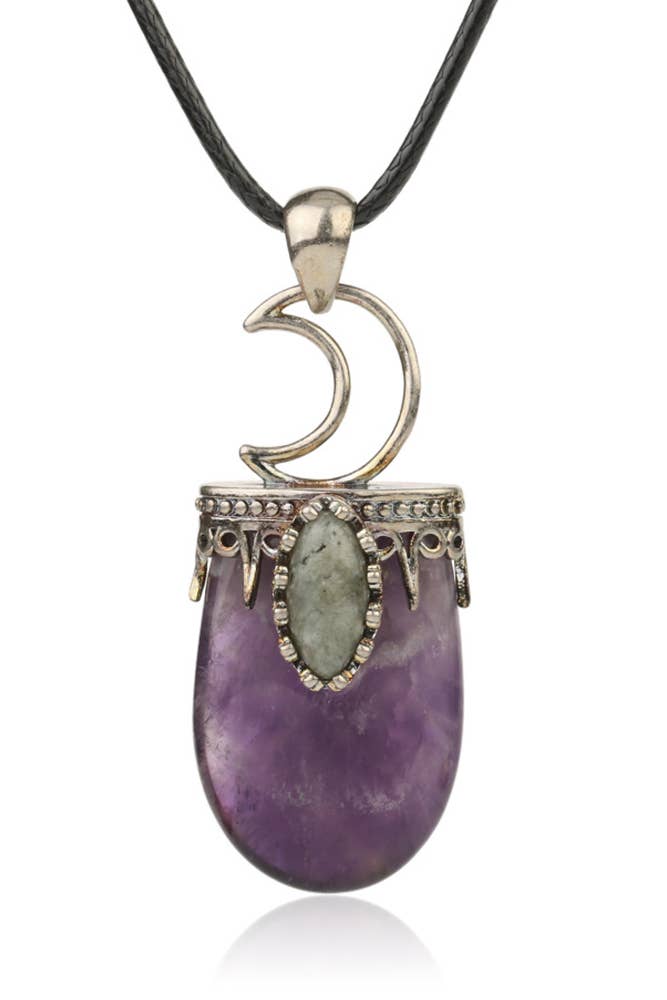 Crystals and Stones Moon Necklace