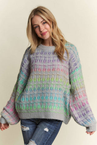 ***CLEARANCE *** Adora MULTI COLOR OMBRE SWEATER TOP