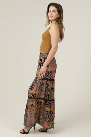 Angie WIDE LEG PANTS WITH LACE INSERTS