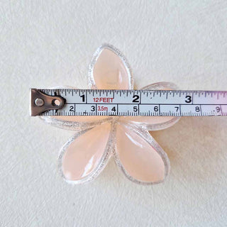 Glitter Outlined Plumeria Flower Hair Claw
