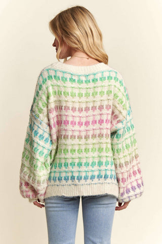 ***CLEARANCE *** Adora MULTI COLOR OMBRE SWEATER TOP