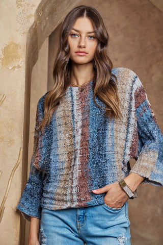 CLEARANCE - MULTI COLOR SWEATER TOP