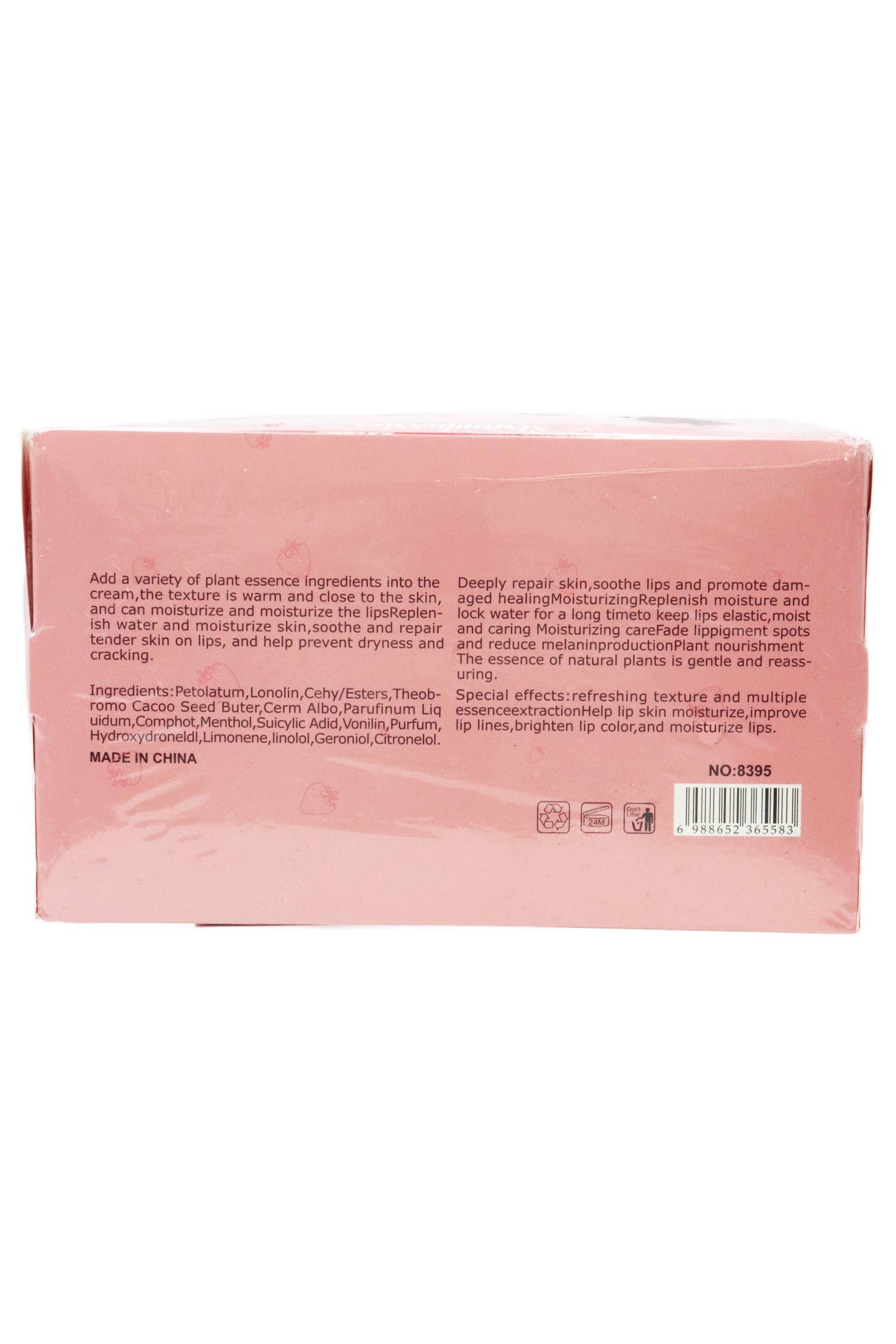 Strawberry Scented Gel Lip Balm Squeeze Tube