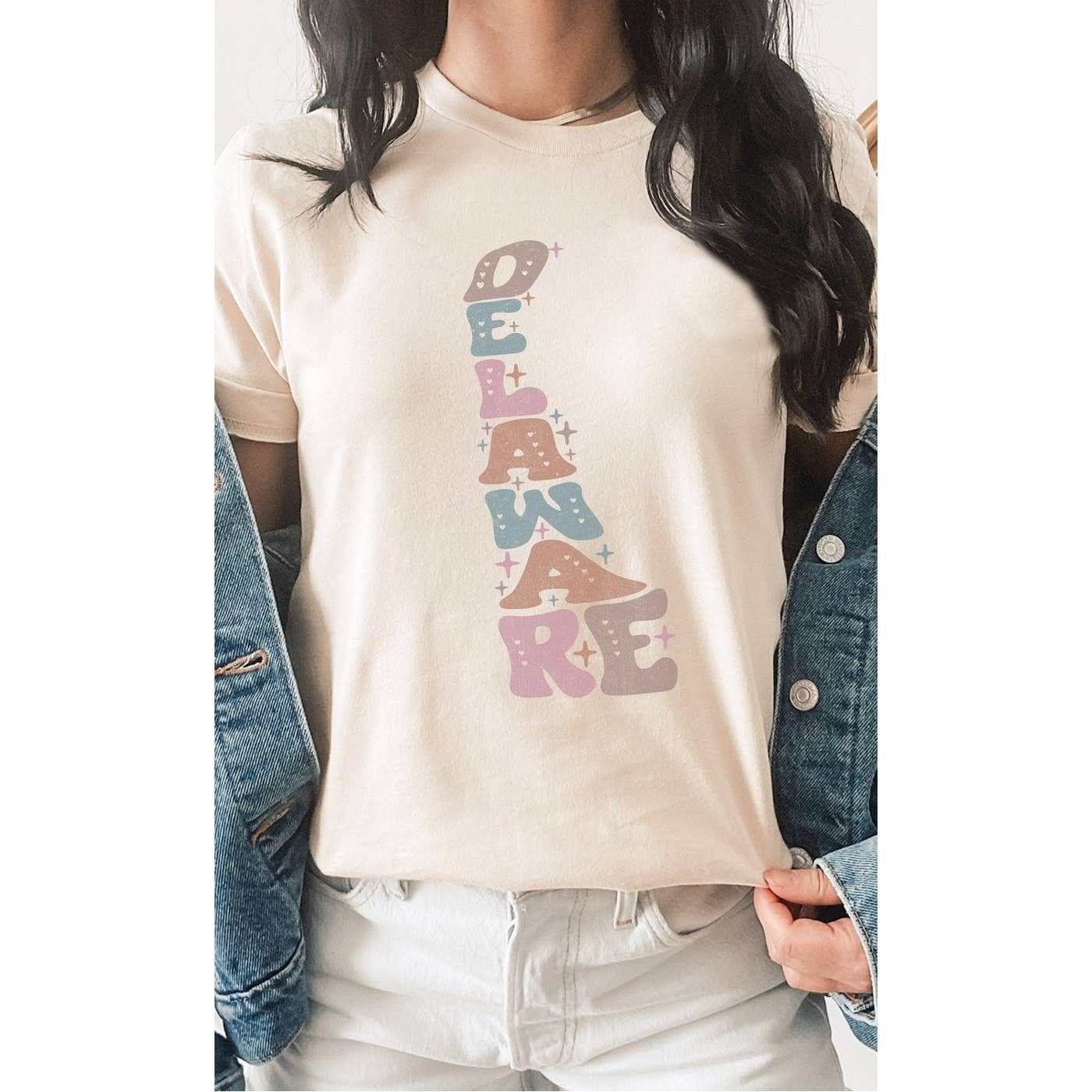 SOUTH DAKOTA Adorned, Bubble Letter, State Shape Graphic Tees