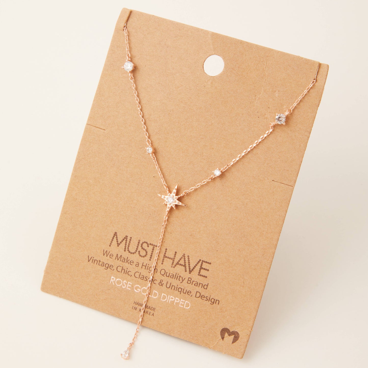 North Star Charm Lariat Necklace