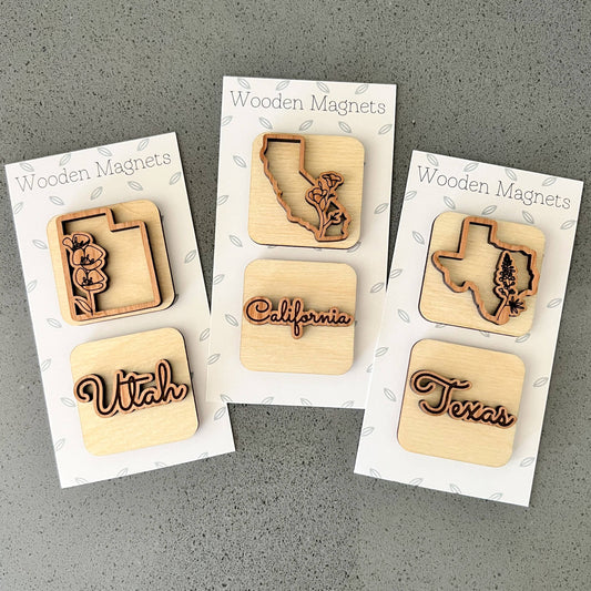 State Magnets - Wooden State Gifts SOUTH DAKOTA