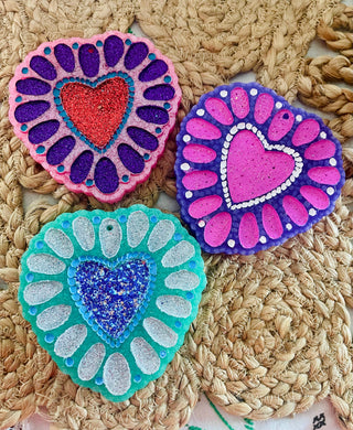 Squash Blossom Heart Car Freshie
